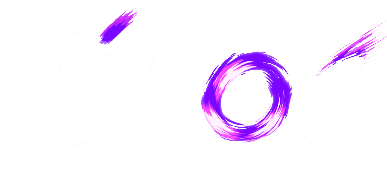 Logotipo blanco de SEVOS, agencia de comunicación y tecnología