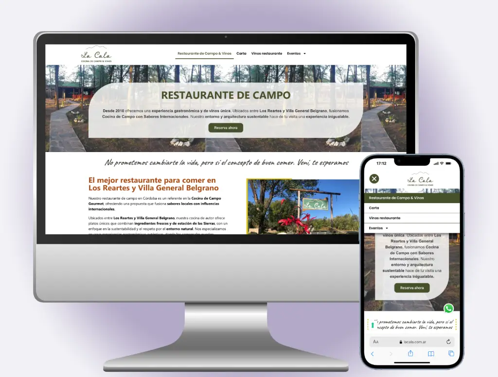 Desarrollo web para restaurantes con sistema de reservas y carta online