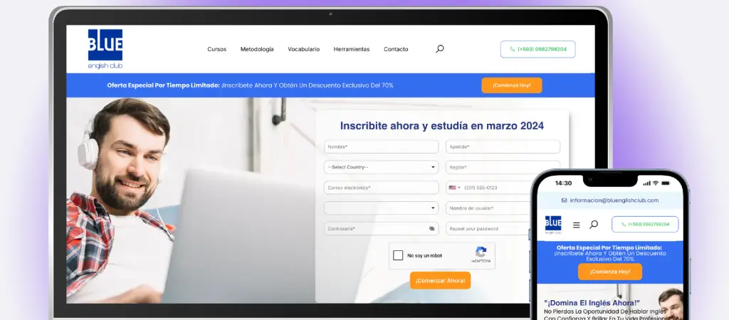 Desarrollo web con aulas virtuales y contenido exclusivo para estudiantes
